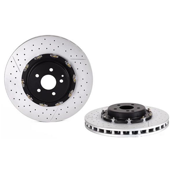 Brembo 09.8880.23 2pc Drilled Slotted Brake Disc Rotor Pair Front 390mm