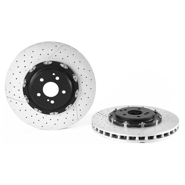 Brembo 09.9313.33 2pc Drilled Slotted Brake Disc Rotor Pair Front 390mm