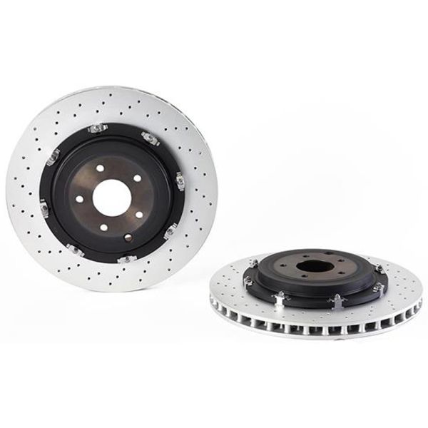 Brembo 09.A190.13 2pc Drilled Slotted Brake Disc Rotor Pair Rear 380mm
