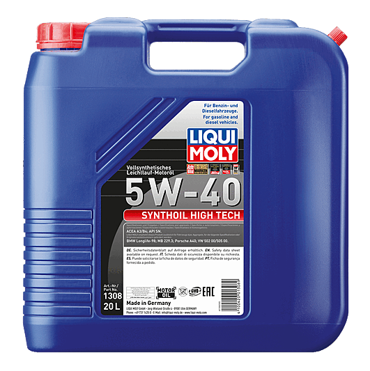Liqui Moly Synthoil High Tech Synthetic Motor Oil 5W-40 20L 1308