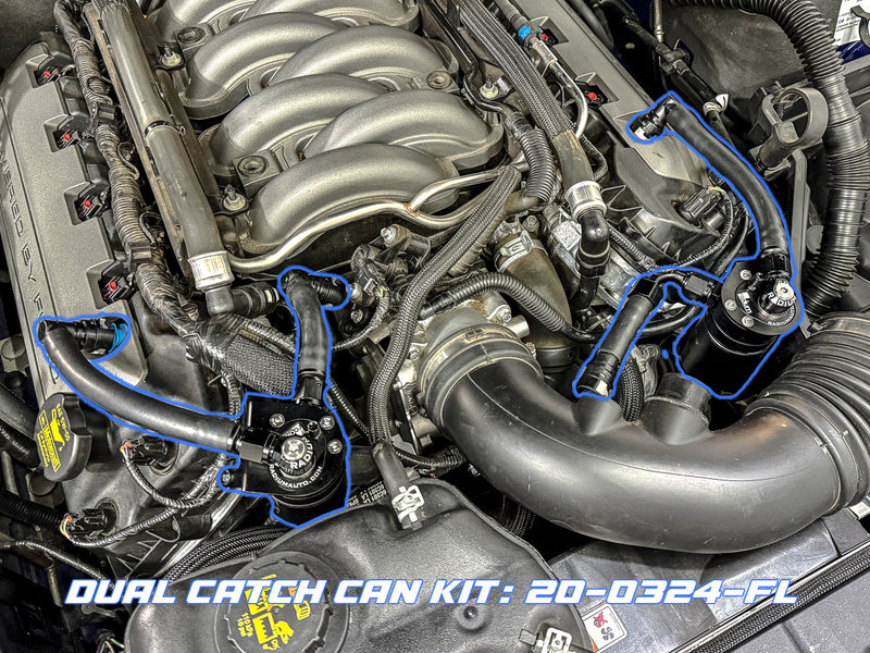 Radium Engineering Radium Engineering Dual Fluid Lock Catch Can Kit, Ford Mustang GT (2011-2014), product image, part 20-0324-FL
