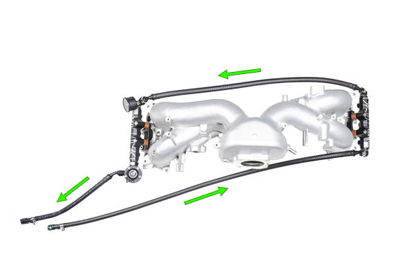 Radium Engineering Radium Engineering Series Fuel Rail Plumbing Kit, DMR RA Regulator, Subaru WRX / STI / FXT / LGT (EJ20 / EJ25), product image, part 20-0978