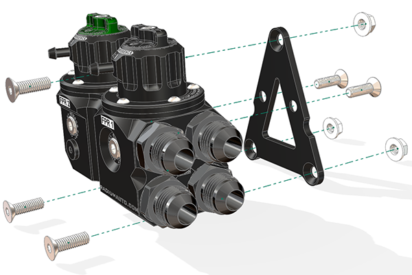 Radium Engineering Radium Engineering DFPR, Dual Fuel Pressure Regulator, product image, part 20-1102