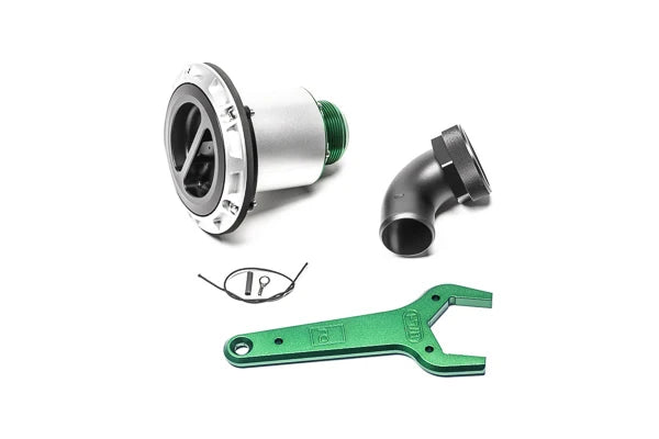 Radium Engineering Radium Engineering 20-1105-V Remote Mount, Vented Standard Filler, 1.5in Elbow, product image, part 20-1105-V