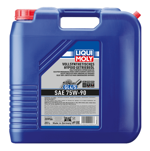 LIQUI MOLY Fully Synthetic Hypoid Gear Oil (GL4/5) 75W-90 20 L 20956 product image