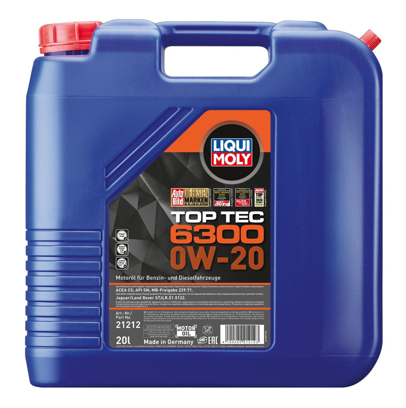 Liqui Moly Top Tec 6300 Motor Oil 0W-20 20L 21212