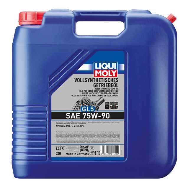 LIQUI MOLY Fully Synthetic Gear Oil (GL5) SAE 75W-90 20 L 1415