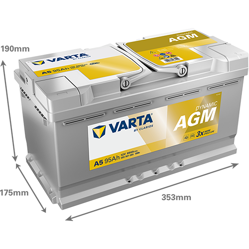 Varta Dynamic AGM Start-Stop Car Battery A5 / G14 / 595 901 085 / LN5 / DIN85LHAGM