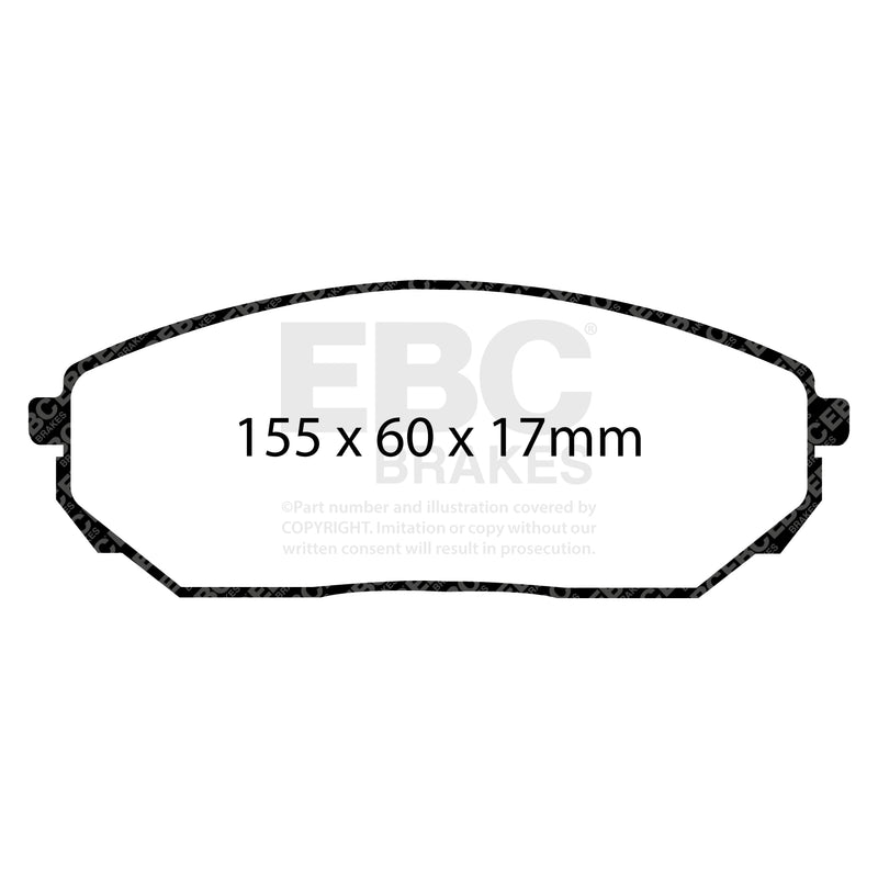 EBC DP1557 product-specific brake pad shape illustration