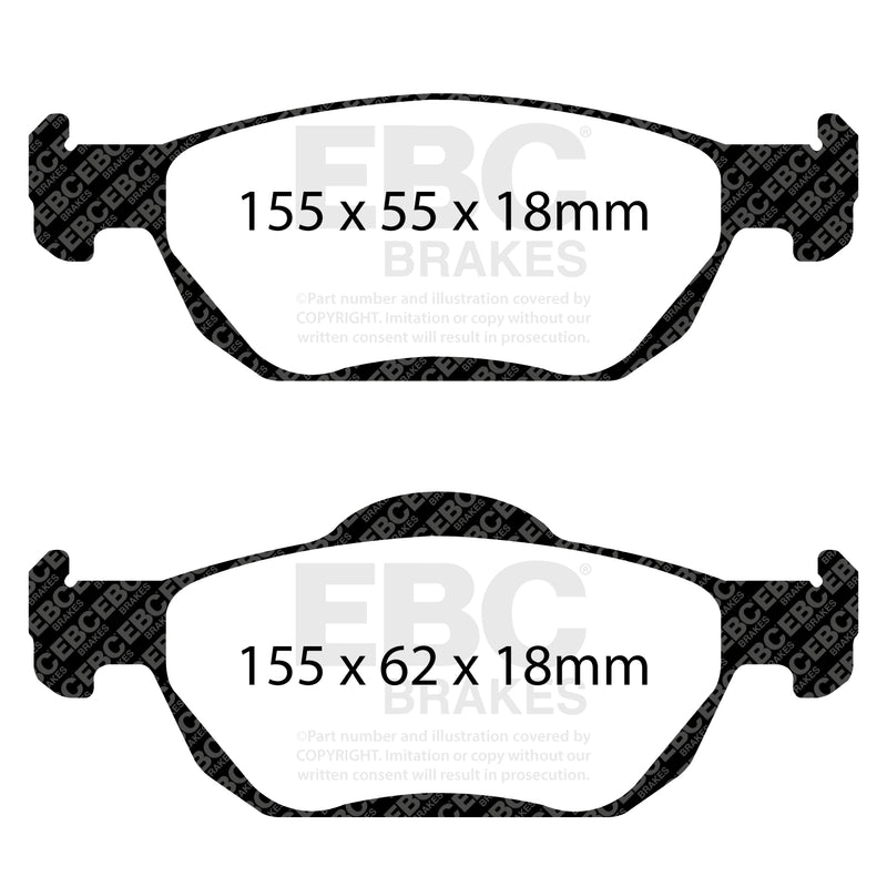 EBC DPX2000 product-specific pad shape illustration