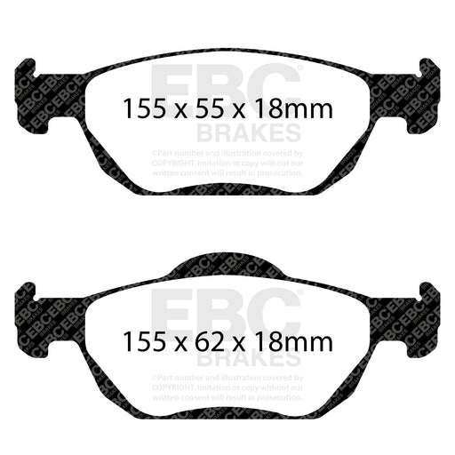 EBC DPX2000 product-specific pad shape illustration