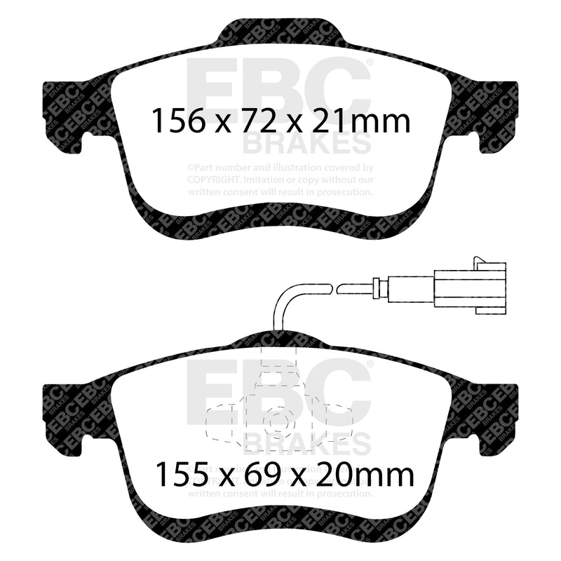 EBC DPX2010 product-specific pad shape illustration