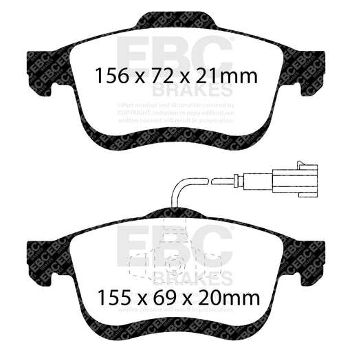 EBC DPX2010 product-specific pad shape illustration