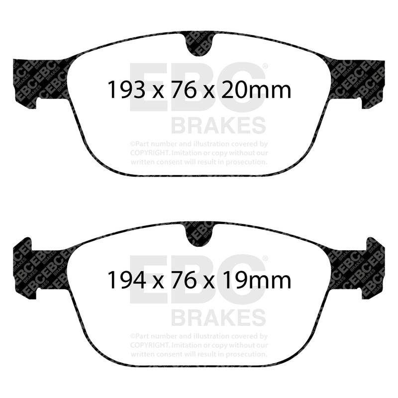 EBC DPX2018 product-specific pad shape illustration