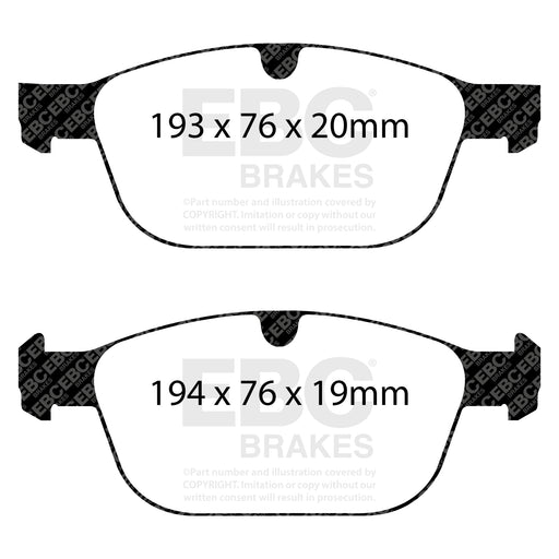 EBC DPX2018 product-specific pad shape illustration