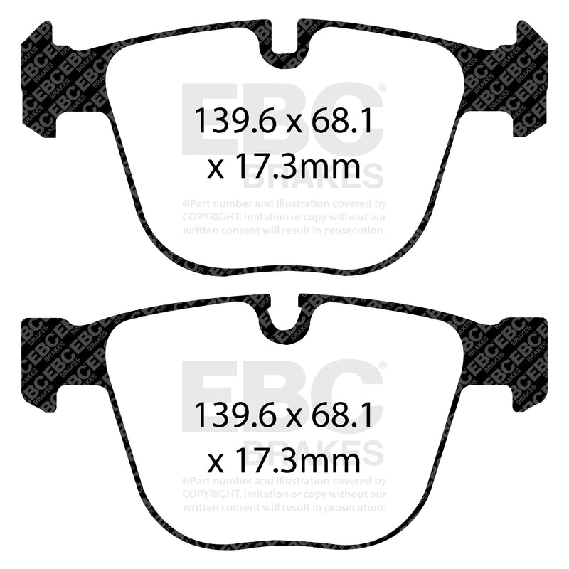 EBC DP42020R product-specific pad shape illustration
