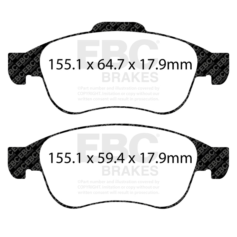 EBC DPX2023 product-specific pad shape illustration
