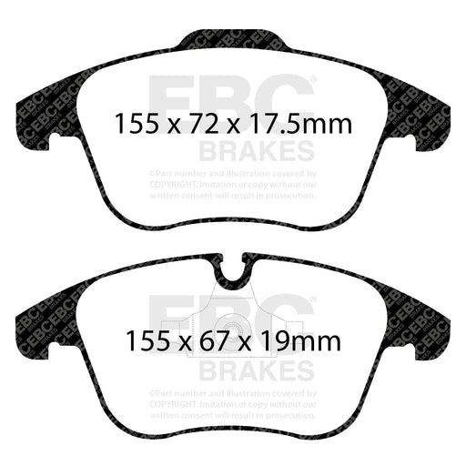 EBC DPX2040 product-specific pad shape illustration