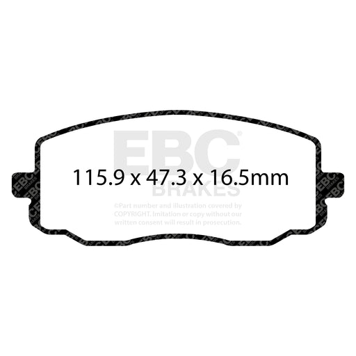 EBC DP22050 product-specific pad shape illustration