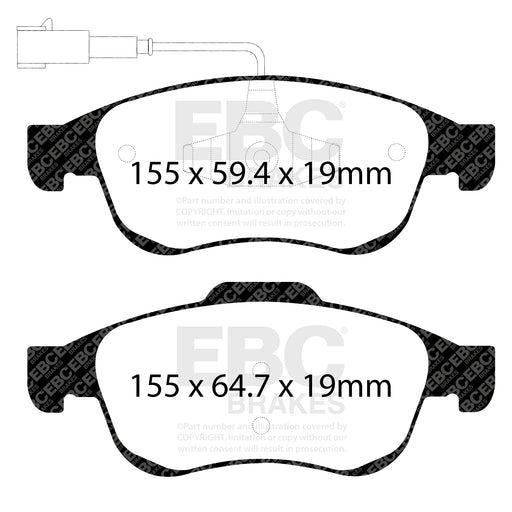 EBC DPX2078 product-specific pad shape illustration