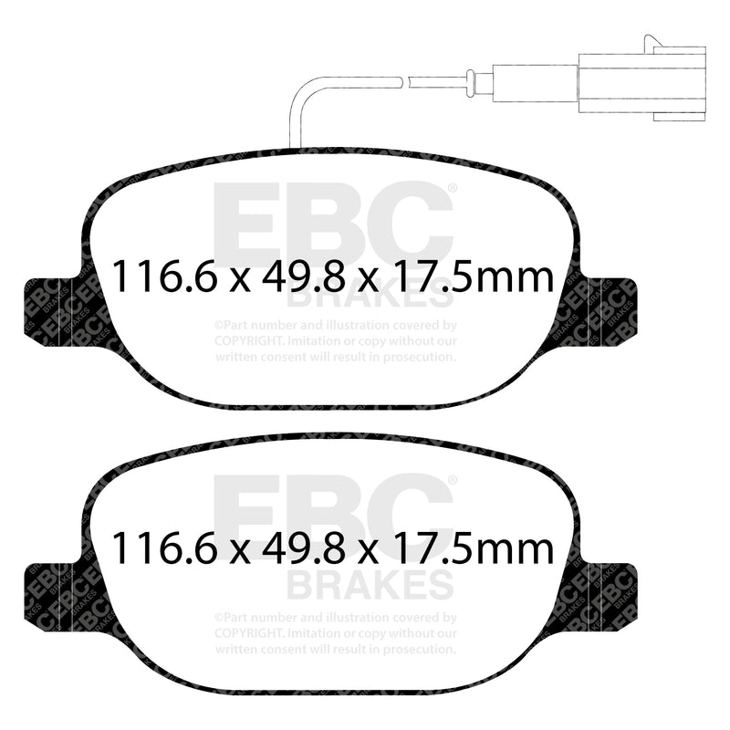 EBC DPX2080 product-specific pad shape illustration