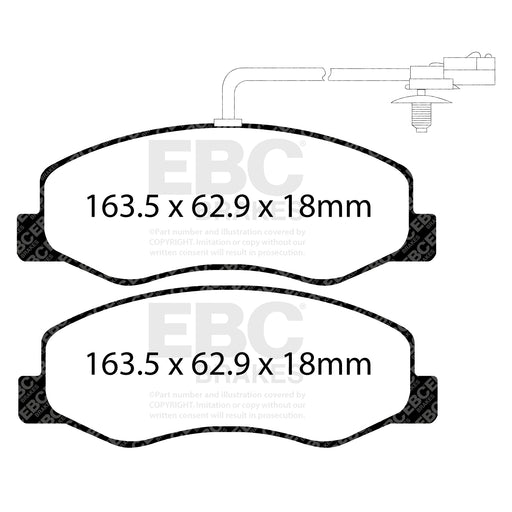 EBC DPX2085 product-specific pad shape illustration