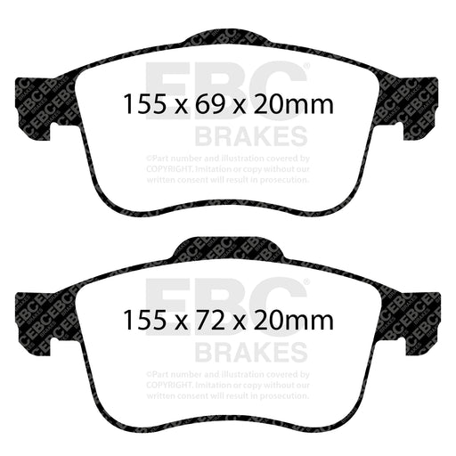 EBC DP42090R product-specific pad shape illustration
