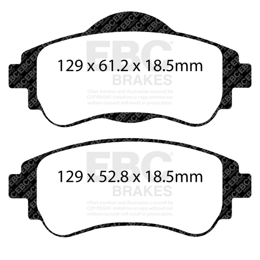 EBC DPX2109 product-specific pad shape illustration