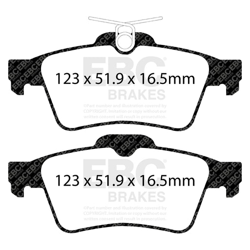 EBC DPX2121 product-specific pad shape illustration