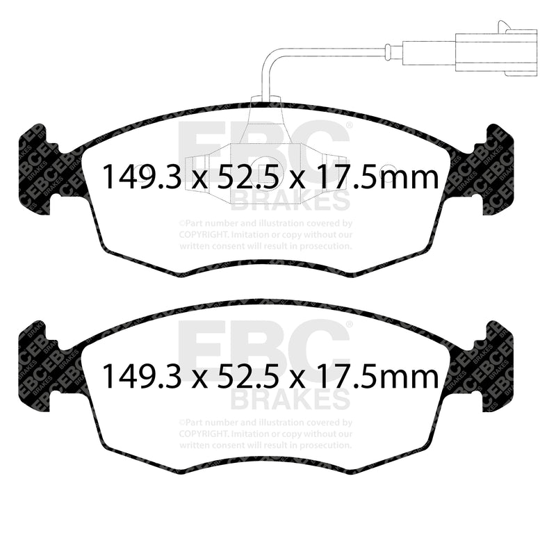 EBC DPX2141 product-specific pad shape illustration