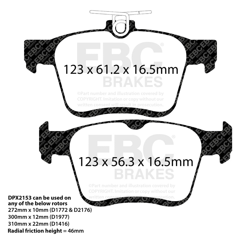 EBC DP42153R product-specific pad shape illustration