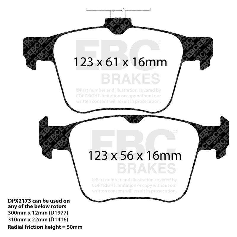 EBC DP82173RPX product-specific pad shape illustration