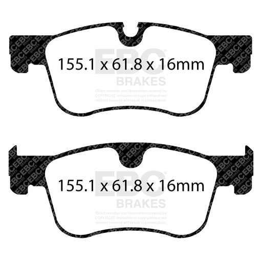 EBC DPX2195 product-specific pad shape illustration