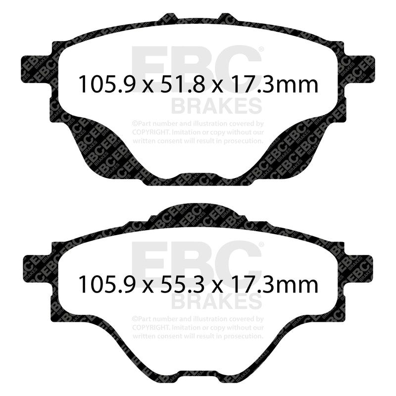 EBC DP22197 product-specific pad shape illustration