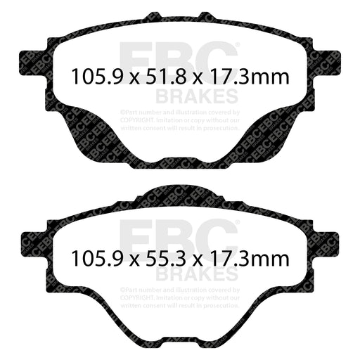 EBC DP22197 product-specific pad shape illustration