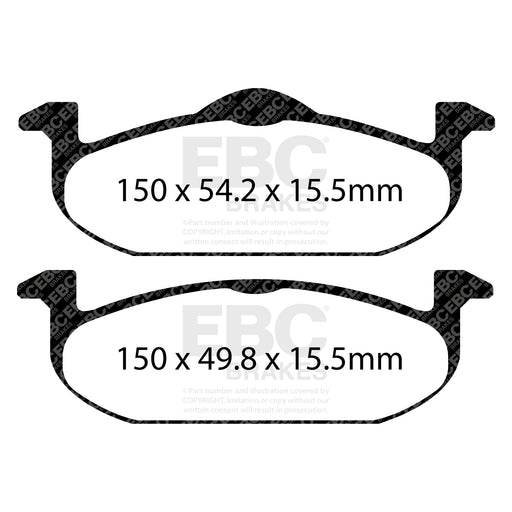 EBC DP22220 product-specific pad shape illustration