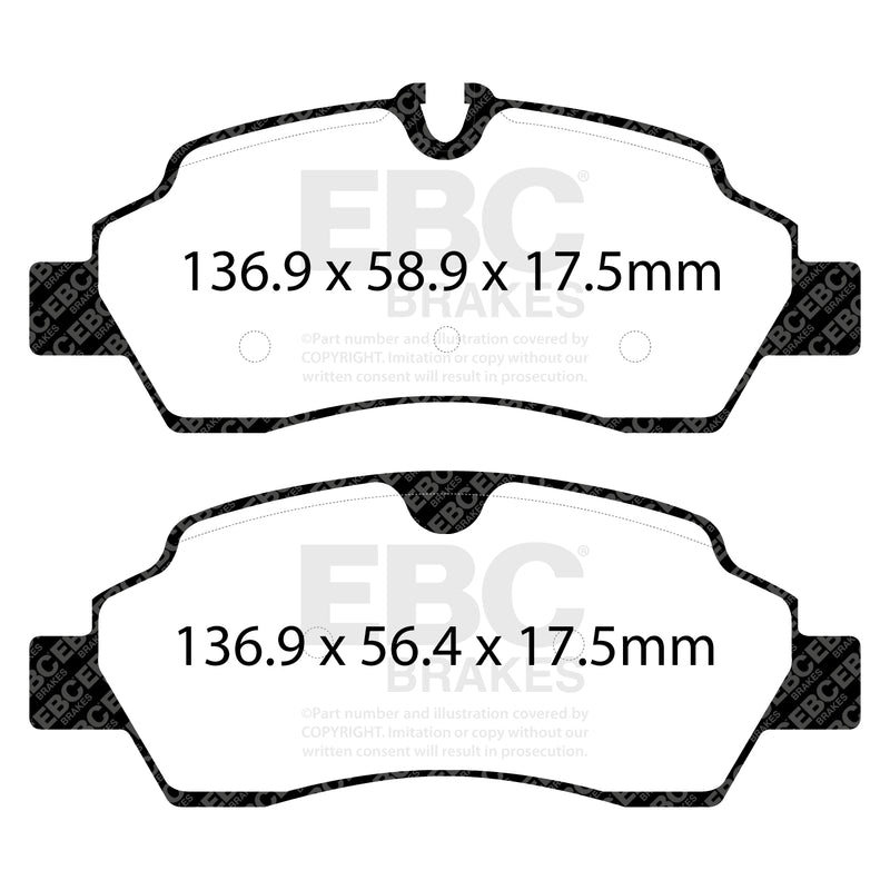 EBC DP42222R product-specific pad shape illustration