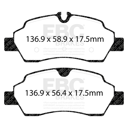 EBC DPX2222 product-specific pad shape illustration