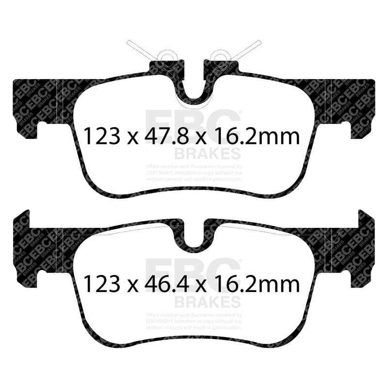 EBC DPX2235 product-specific pad shape illustration