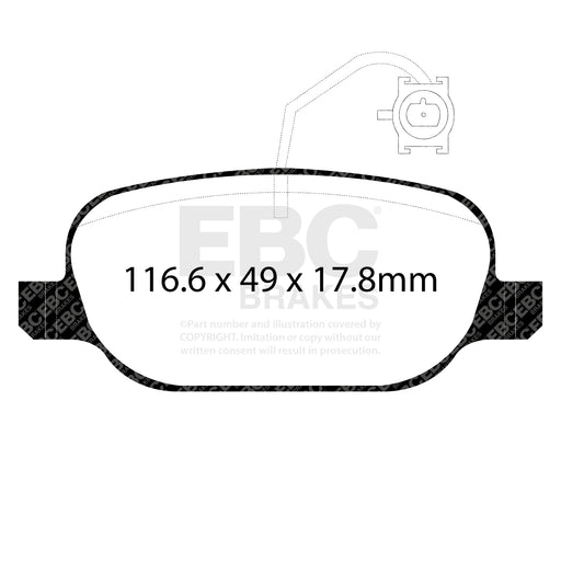 EBC DP42236R product-specific pad shape illustration