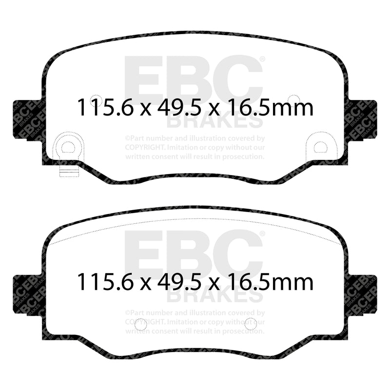 EBC DPX2237 product-specific pad shape illustration