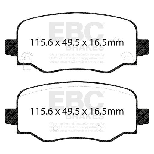 EBC DPX2237 product-specific pad shape illustration