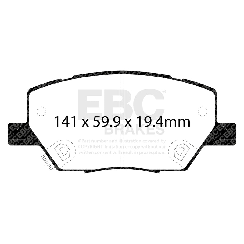 EBC DPX2239 product-specific pad shape illustration