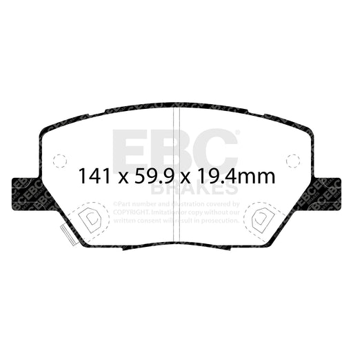 EBC DPX2239 product-specific pad shape illustration