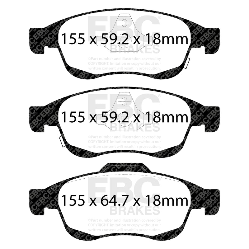 EBC DPX2247 product-specific pad shape illustration