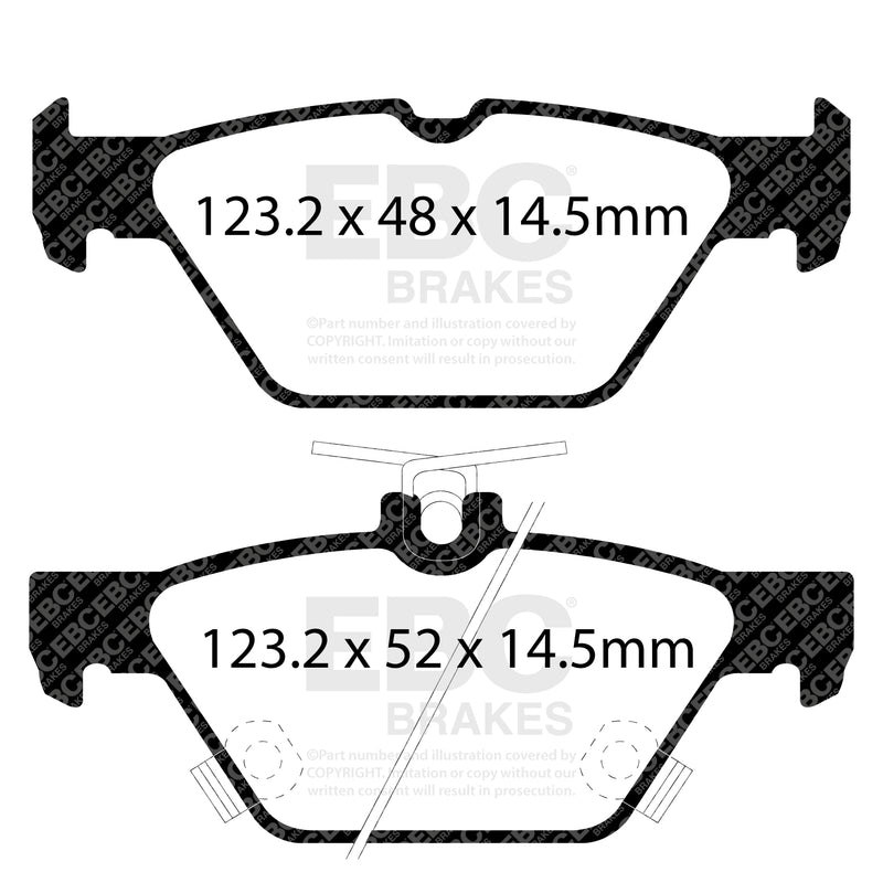 EBC DPX2257 product-specific pad shape illustration
