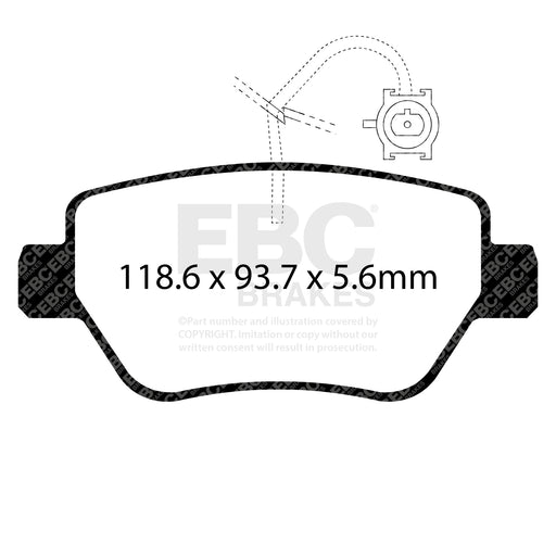 EBC DP42258R product-specific pad shape illustration