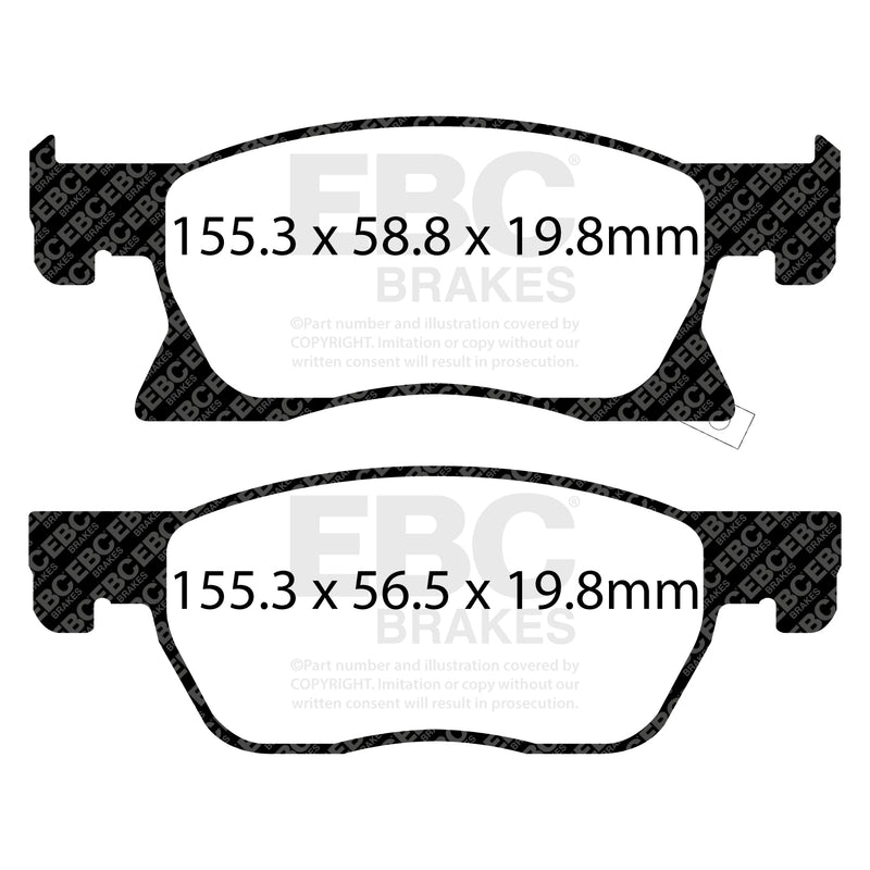 EBC DPX2266 product-specific pad shape illustration