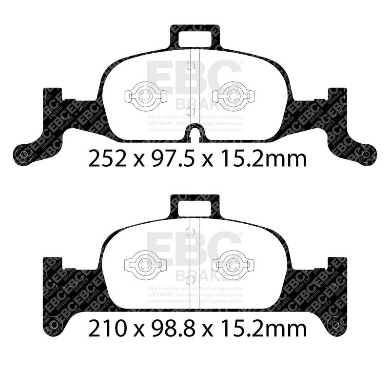 EBC DPX2290 product-specific pad shape illustration