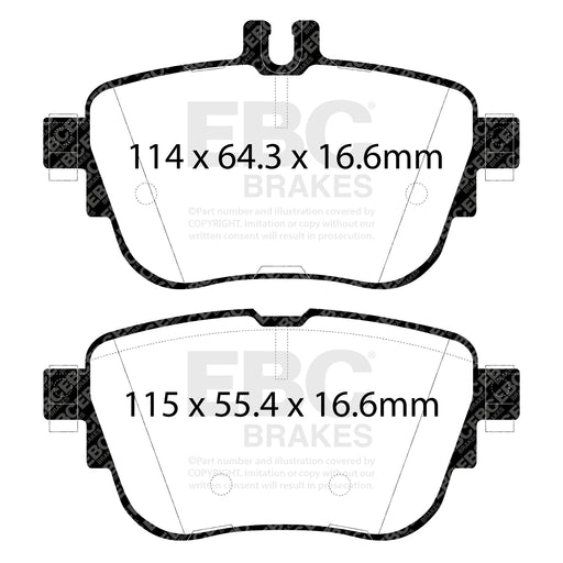 EBC DPX2297 product-specific pad shape illustration